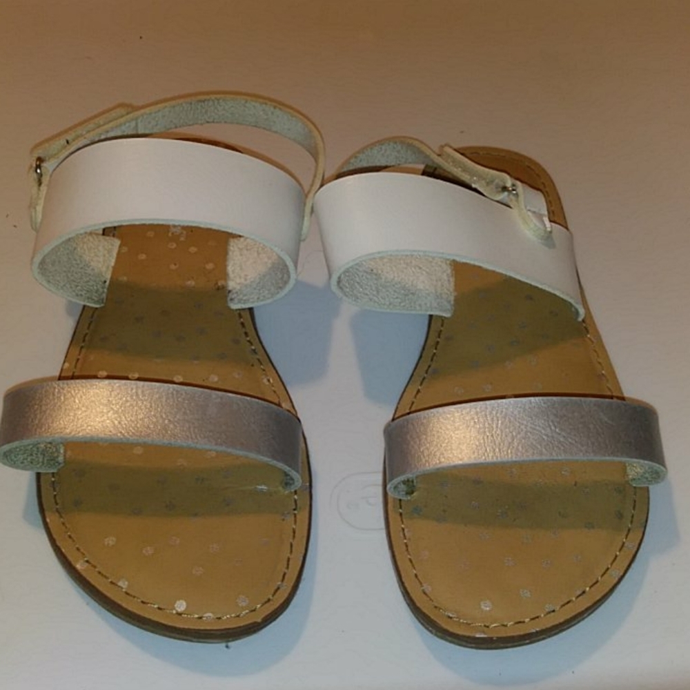 Girl white and silver sandals